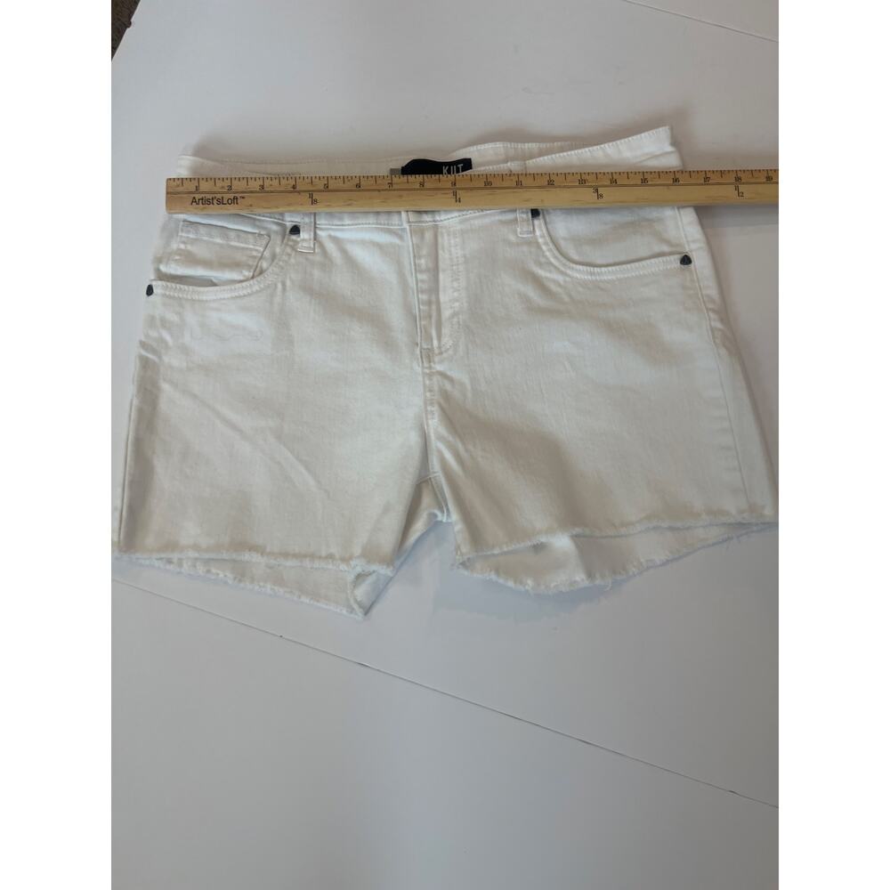 KUT FROM THE KLOTH GIDGET FRAY SHORTS WHITE SIZE 8 - Picture 11 of 13